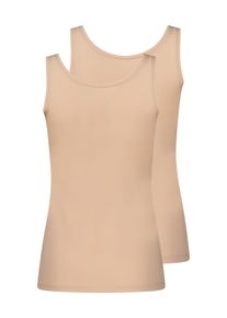 Achseltop Skiny "Skiny ADVANTAGE Cotton Stretch", Damen, Gr. 42, 2 Stk., N-Gr, beige, Obermaterial: 92% Baumwolle, 8% Elasthan, unifarben, normal, Unterhemden Achseltop