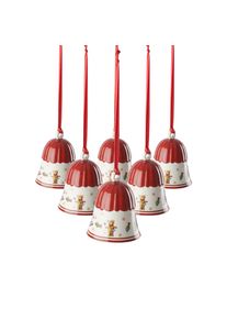 Villeroy & Boch Weihnachtsfigur VILLEROY & BOCH "Glocke Toy's Deligth Decoration &oslash; 5,4 cm 6er Set bunt", bunt, Dekofiguren, Weihnachtsfigur