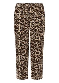 Stoffhose Kaffe CURVE "Damen Casual Hose KCdala", Damen, Gr. 52, N-Gr, beige (naturel leopard print), Obermaterial: 100% Viskose LENZING ECOVERO CV LenzEcov., Hosen Stoffhose