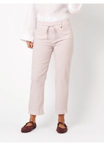 Culotte RELAXED "Scarlet Wide 3/4", Damen, Gr. 48, Lang, rosa (rose, wei&szlig; 042), Web, Obermaterial: 76% Baumwolle CO. 23% Polyamid PA. 1% Elasthan EL., gestreift, slim fit 3/4-L&auml;nge, Hosen Culotte, aus Seersucker