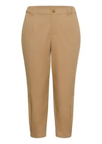 Stoffhose KAFFE CURVE "Casual Hose KCvicky", Damen, Gr. 44, N-Gr, beige (toasted coconut), Obermaterial: 97% Baumwolle CO. 3% Elasthan EL., Hosen Stoffhose