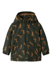 Outdoorjacke name it "NMMMAX JACKET PA AOP NOOS", Jungen, Gr. 98, rosin aop:3 tiger, Web, Obermaterial: 100% Polyester, bedruckt, normal, elastischer Bund, Jacken Outdoorjacke, Kunstfaser, wasserabweisend, mit abnehmbarer Kapuze