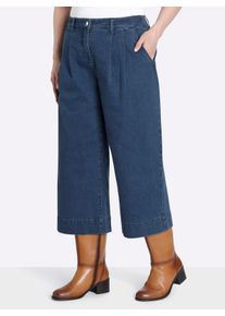 sheego Damen Culotte aus Denim, mit Bundfalten in blue-stone-washed ,Gr&ouml;&szlig;e 54, Witt, 98% Baumwolle, 2% Elasthan