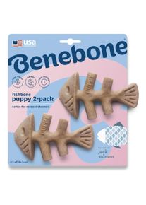 Benebone Fishbone Puppy 2-Pack Mini 12cm - (81005421033) (Kauspielzeug Hund), Hundespielzeug