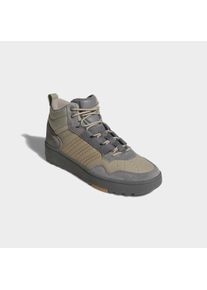Winterboots adidas Sportswear "HOOPS 4.0 MID", Damen, Gr. 48, grau (grau four, wonder cargo, cardboard), Leder, Synthetik, Schuhe Winterboots, Winterschuhe, Winterstiefel, Snowboots