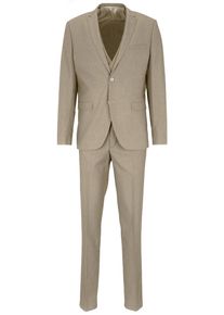 Anzug 3-teilig SteffenKlein "SteffenKlein Anzug", Herren, Gr. 52, N-Gr, beige, Obermaterial: 65% Polyester PES. 35% Viskose CV. Futter: 100% Polyester PES. 100% Polyester PES., uni, slim fit, Anz&uuml;ge Anzug 3-teilig, Topseller