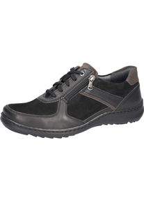 Waldl&auml;ufer Schn&uuml;rschuh WALDL&Auml;UFER "Herwig", Herren, Gr. 9,5 (44), schwarz (schwarz, carbon), Nappaleder, Veloursleder, Schuhe Schn&uuml;rschuh, Sneaker, Bequemschuh mit Schn&uuml;rung und Rei&szlig;verschluss, H-Weite