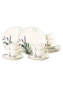 Geschirr-Set Seltmann Weiden "Kaffeeservice Savona Provence 18er Set bunt-beige", bunt (bunt, beige), 18, Porzellan, Geschirr-Sets, Geschirr-Set, Sp&uuml;lmaschinenfest, Mikrowellensicher, Ofenfest