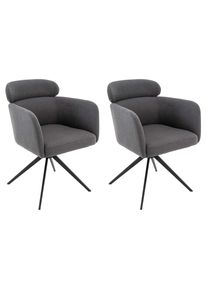 Esszimmerstuhl OTTO HOME "Isarco", grau (anthrazit, schwarz, anthrazit), B:59cm H:81cm T:60,5cm, Stoff, St&uuml;hle, Esszimmerstuhl, 360 Auto R&uuml;ckkehr, gepolsterte R&uuml;ckenlehne, Armlehne und Sitzfl&auml;che
