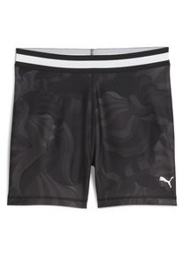 Puma, Damen, Shorts, W Strong Floral Ribbon Short Tight - Aop Hw 4", Schwarz, (XS)