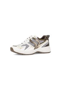 Keilsneaker Gabor, Damen, Gr. 37, braun (wei&szlig; kombiniert), Glattleder, Textil, Veloursleder, Schuhe Keilsneaker, Freizeitschuh, Halbschuh, Schn&uuml;rer mit Kontrastbes&auml;tzen, H-Weite