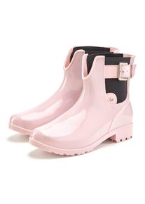 Gummistiefelette Vivance "Herbststiefelette", Damen, Gr. 41, Textil, rosa (rose), Obermaterial: 100% PVC. Decksohle: 100% Textilmaterial. Futter: 100% Textilmaterial. Laufsohle: 100% Synthetik, gl&auml;nzend, unifarben, Basic, Schuhe Gummistiefelette, Gummistiefel im Chelsea-Look, Schlupfstiefel, Boots, Stiefel VEGAN