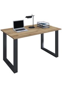 Schreibtisch Vcm "Schreibtisch B&uuml;rotisch Computertisch 140x50 Lona U", braun (schwarz, honig, eiche), B:140cm T:50cm, Tische, Schreibtisch