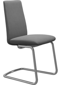 Polsterstuhl stressless "Laurel", grau (dunkelgrau dinamica, chrom gl&auml;nzend), B:53cm H:92cm T:59cm, Microfaser DINAMICA (88% Polyester, 12% Polyurethan), St&uuml;hle, Polsterstuhl, Low Back, Gr&ouml;&szlig;e M, mit Beinen aus Stahl in Chrom gl&auml;nzend