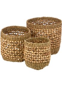 Dekokorb CREATIV HOME "Korb", braun, B:28cm H:42cm T:28cm, Geflecht Seegras, Geflecht Wasserhyazinthe, Aufbewahrungsboxen, Dekokorb, mit sch&ouml;nem Flechtmuster