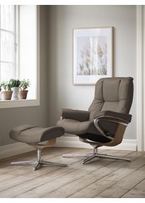 Relaxsessel stressless "Mayfair", braun (mole batick), B:79cm H:102cm T:73cm, Leder BATICK: BATICK ist ein leicht korrigiertes, durchgef&auml;rbtes und genarbtes M&ouml;belleder, bei dem die meisten Unebenheiten und Spuren in der Regel entfernt wurden., Sessel, Relaxsessel, mit Cross Base, Gr&ouml;&szlig;e S, M & L, Holzakzent Eiche