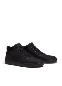 Schn&uuml;rboots Timberland "LISBON HILL - MID LACE SNEAKER", Herren, Gr. 40, Synthetik, schwarz (schwarz full grain), Leder, Schuhe Schn&uuml;rboots