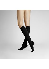 Kniestr&uuml;mpfe Hudson "RELAX WOOLMIX CLIMA", Damen, Gr. 35-38, schwarz, Obermaterial: 53% Baumwolle, 42% Schurwolle, 4% Polyamid, 1% Elasthan, Socken Kniestr&uuml;mpfe, Klimaregulierende Kniestr&uuml;mpfe aus Baum- und Schurwolle