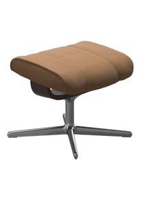 Fu&szlig;hocker stressless "Consul", braun (taupe paloma), B:54cm H:41cm T:39cm, Leder PALOMA: PALOMA ist ein durchgef&auml;rbtes Semianilin-M&ouml;belleder mit nat&uuml;rlicher Narbung., Hocker, Fu&szlig;hocker, mit Cross Base, Gr&ouml;&szlig;e S, M & L, Holzakzent Wenge