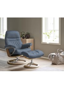 Relaxsessel stressless "Sunrise", blau (sparrow blau paloma), B:83cm H:105cm T:74cm, Leder BATICK: BATICK ist ein leicht korrigiertes, durchgef&auml;rbtes und genarbtes M&ouml;belleder, bei dem die meisten Unebenheiten und Spuren in der Regel entfernt wurden.;Leder PALOMA: PALOMA ist ein durchgef&auml;rbtes Semianilin-M&ouml;belleder mit nat&uuml;rlicher Narbung.;ROHLEDER Stoff Q2 FARON: Ein fester zuverl&auml;ssiger Boucl&eacute; mi