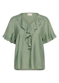 Kurzarmbluse Kaffe "Damen Bluse kurzarm KAmariana", Damen, Gr. 42, gr&uuml;n (oil gr&uuml;n), Obermaterial: 80% Viskose CV. 20% Polyamid PA., Blusen Kurzarmbluse