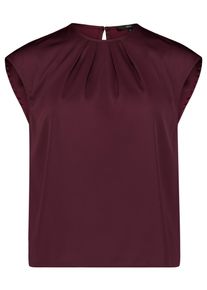 Satinbluse Zero "Satin-Bluse mit Rundhalsausschnitt", Damen, Gr. 40, lila (schwarz aubergine), Obermaterial: 96% Polyester Pol. recyc.. 4% Elasthan EL., Blusen Satinbluse