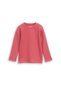 Langarmshirt Tom Tailor, Jungen, Gr. 128/134, rosa (berry rot), Single Jersey, Obermaterial: 78% Baumwolle, 18% Polyester, 4% Elasthan, unifarben, regular fit h&uuml;ftbedeckend, Rundhals, abgesteppte Kante, Shirts Langarmshirt, Rundhals / mit Stretch / f&uuml;r Girls