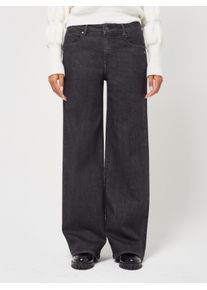 Straight-Jeans Gang "94CARLOTTA LONG", Damen, Gr. 27, N-Gr, rinsed schwarz, Denim/Jeans, Obermaterial: 98% Baumwolle, 2% Elasthan, weit lang, Jeans Straight-Jeans, Wide Leg im 5-Pocket-Stil