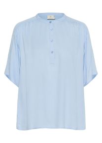 Kurzarmbluse Kaffe "Damen Bluse kurzarm BPcharlotte", Damen, Gr. S, blau (windsurfer), Obermaterial: 100% Viskose LENZING ECOVERO CV LenzEcov., Blusen Kurzarmbluse