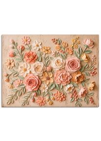 Wandbild OTTO HOME "Blumen in Struktur-Optik", bunt (farbe bild(er): naturfarben), B:80cm H:60cm T:2cm, Holz, Leinwand, Bilder, Wandbild, in verschiedenen Gr&ouml;&szlig;en