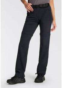 Zip-off-Hose CMP "WOMAN ZIP OFF PANT", Damen, Gr. 44, N-Gr, grau (antracite), Web, Obermaterial: 89% Polyester, 11% Elasthan, unifarben, Hosen Zip-off-Hose, mit Rei&szlig;verschlusstaschen, elastisches Material, schnell trocknend
