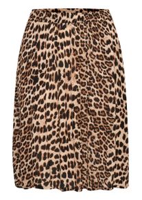Midirock Kaffe "Damen Rock KAamber", Damen, Gr. 34, beige (classic leopard), Obermaterial: 100% Viskose LENZING ECOVERO CV LenzEcov., R&ouml;cke Midirock