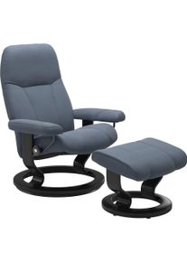 Relaxsessel stressless "Consul", blau (sparrow blau paloma), B:72cm H:94cm T:70cm, Leder BATICK: BATICK ist ein leicht korrigiertes, durchgef&auml;rbtes und genarbtes M&ouml;belleder, bei dem die meisten Unebenheiten und Spuren in der Regel entfernt wurden.;Leder PALOMA: PALOMA ist ein durchgef&auml;rbtes Semianilin-M&ouml;belleder mit nat&uuml;rlicher Narbung.;ROHLEDER Stoff Q2 FARON: Ein fester zuverl&auml;ssiger Boucl&eacute; mit 