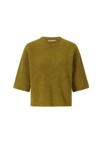 Rundhalspullover RICHROYAL, Damen, Gr. L, gr&uuml;n (golden moss), Obermaterial: 61% Polyacryl, 21% Wolle, 18% Polyester, normal, Rundhals, Pullover Rundhalspullover, mit strukturierter Oberfl&auml;che, halbarm, Boucl&eacute;, mit Wollanteil
