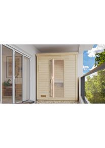 Saunahaus Konifera "Trontheim S", beige (naturbelassen), Saunaofen, integrierte Steuerung, 9 kW, Saunen, Saunahaus, Saunaofen mit eingebauter Steuerung 9 kW