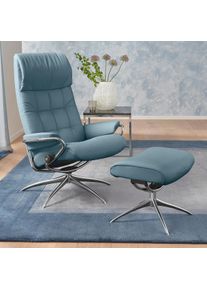 Relaxsessel stressless "London", gr&uuml;n (aqua gr&uuml;n paloma), B:80cm H:116cm T:71cm, Leder BATICK: durchgef&auml;rbtes und genarbtes M&ouml;belleder;Leder PALOMA: PALOMA ist ein durchgef&auml;rbtes Semianilin-M&ouml;belleder mit nat&uuml;rlicher Narbung.;ROHLEDER Stoff Q2 FARON (100% Polyester im Flor, Grundgewebe: 50% Polyester, 50% Polyacryl), Sessel, Relaxsessel, mit Hocker, High Back, mit Star Base, Gestell Chrom