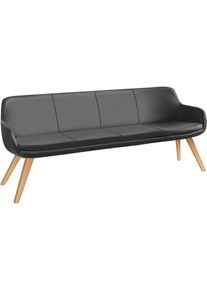 Essbank Musterring "Tavia", grau (dunkelgrau, eiche bianco), B:200cm H:87cm T:66cm, Sitzb&auml;nke, Essbank, Stativgestell aus Eiche bianco massiv, Breite 180, 200 oder 220 cm