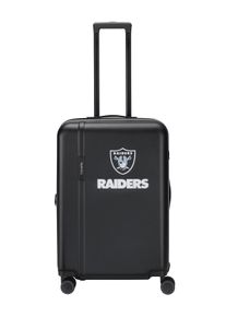 Trolley Travelite "Travelite x NFL Koffer Hartschale", Damen, Gr. B/H/T: 45cm x 67cm x 26,5cm 69 l, schwarz-wei&szlig; (las vegas raiders), ABS, Koffer Trolley, mit TSA-Schloss und 4 Doppelrollen &ndash; offizielles NFL-Teamdesign
