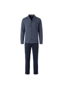 Schlafanzug Hajo "Pyjama Schlafanzug Premium Cotton", Herren, Gr. M, blau (dunkelblau), Obermaterial: 100% Baumwolle CO., Homewear-Sets Schlafanzug