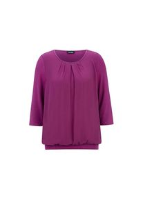 GOLDNER, Damen, Kurzarmbluse &raquo;Chiffon-Shirt mit 3/4-Arm, Rundhals&laquo; keine/nicht relevant, beere, 44, Figurschmeichelnde L&auml;nge ca. 65 cm in Gr. 46