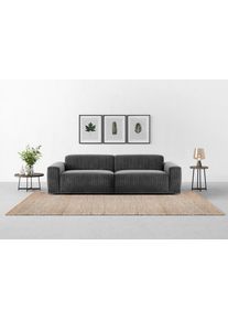 Big-Sofa Trendmanufaktur "Braga Japandi-Design, mit hochwertigem Kaltschaum, Megasofa, in Cord", grau (anthrazit), B:254cm H:72cm T:107cm, 88% Polyester, 12% Polyacrl, Sofas, Big-Sofa, modernes Big-Sofa, Couch mit hohem Sitzkomfort, 254/72/107 cm (B/H/T)
