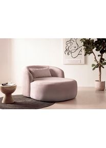 XXL-Sessel "Yllara, moderner Lesesessel, Loveseat mit gro&szlig;z&uuml;giger Sitzfl&auml;che", rosa (altrosa), B:120cm H:77cm T:152cm, LeGer Home by Lena Gercke, Sessel, XXL-Sessel, mit geschwungener R&uuml;ckenlehne in Samt oder Struktur