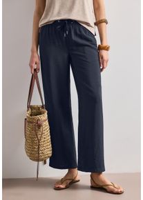 Stoffhose Street One "Style Emee", Damen, Gr. 36, L&auml;nge 30, blau (tiefblau (l&auml;nge 30)), Web, Obermaterial: 88% Viskose, 12% Polyamid. Futter: 100% Viskose, unifarben, loose fit lang, Hosen Stoffhose, Sommerhose vim Loose Fit