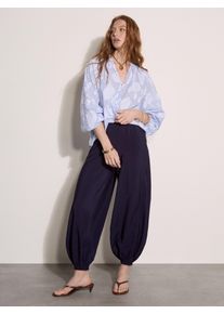 Stoffhose Apricot "L&auml;ssige Ballonhose", Damen, Gr. XL (42), N-Gr, blau (navy), gewebt, Obermaterial: 87% Viskose LENZING ECOVERO CV LenzEcov. 13% Nylon NY., uni, Hosen Stoffhose, mit elastischem Bund
