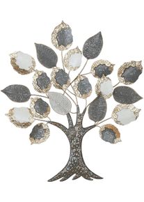 Wanddekoobjekt CASABLANCA BY GILDE "Wandrelief, Baum, "Big Tree", Metall, grau", grau, B:93cm H:104cm T:5cm, Metall, Wanddekoobjekte, Wanddekoobjekt, Wandrelief Big Tree Baum Naturmotiv Wanddeko Wohnzimmer
