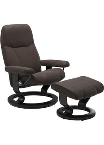 Relaxsessel stressless "Consul", braun (braun batick), B:85cm H:100cm T:77cm, Leder BATICK: BATICK ist ein leicht korrigiertes, durchgef&auml;rbtes und genarbtes M&ouml;belleder, bei dem die meisten Unebenheiten und Spuren in der Regel entfernt wurden.;Leder PALOMA: PALOMA ist ein durchgef&auml;rbtes Semianilin-M&ouml;belleder mit nat&uuml;rlicher Narbung.;ROHLEDER Stoff Q2 FARON: Ein fester zuverl&auml;ssiger Boucl&eacute; mit einem