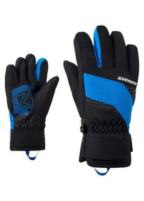 Skihandschuhe Ziener "LUUKI-Z AQUASHIELD JUNIOR", Kinder, Gr. 6, schwarz.persian blau, Kunstfaser, Handschuhe Skihandschuhe, wasserdicht, winddicht, atmungsaktiv, warmes Fleece Futter
