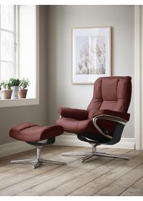 Relaxsessel stressless "Mayfair", rot (cherry paloma), B:92cm H:103cm T:79cm, Leder PALOMA: PALOMA ist ein durchgef&auml;rbtes Semianilin-M&ouml;belleder mit nat&uuml;rlicher Narbung., Sessel, Relaxsessel, mit Cross Base, Gr&ouml;&szlig;e S, M & L, Holzakzent Schwarz