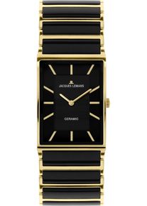 Keramikuhr Jacques Lemans "York", gold (schwarz, goldfarben), Armbanduhren, Damen, Keramikuhr, Quarzuhr, Armbanduhr, Damenuhr, bis 5 bar wasserabweisend