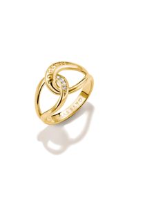 Fingerring Thomas Sabo "Together Ring gelbgoldfarben" Gr. 56, gold (gelbgoldfarben, kristallwei&szlig;), Fingerringe, Damen, 56, Metall, Fingerring, mit Zirkonia (synth.)